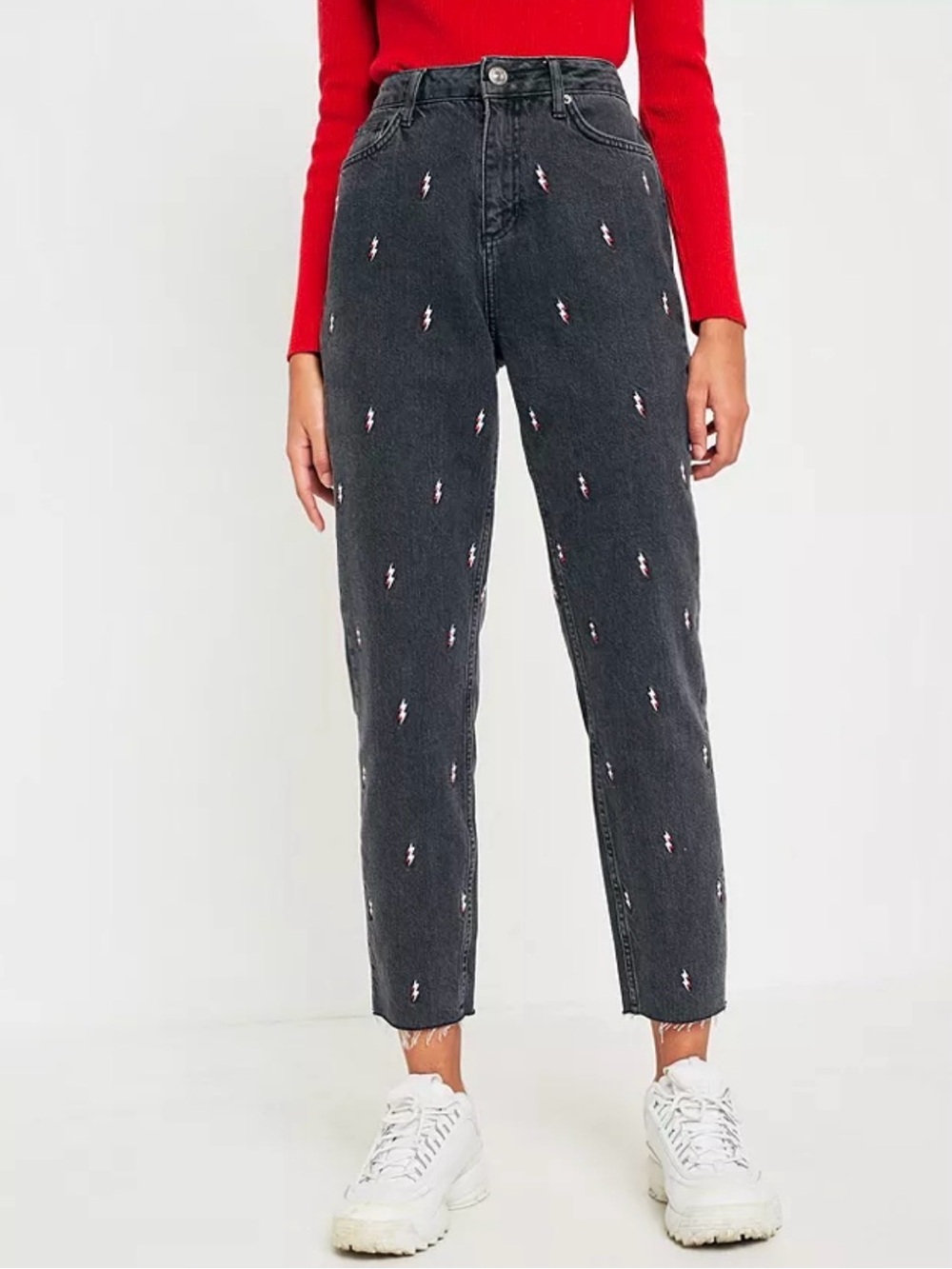 BDG High-Rise Black Embroidered Lightning Jeans